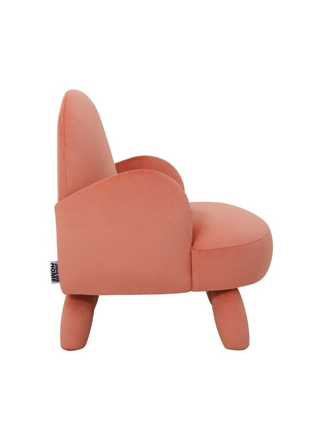 DANUBE HOME Charming Minnie Velvet Armchair, Soft Upholstered Kids Chair, Stylish Toddler Armchair For Playroom & Bedroom, Comfortable & Durable Kids Furniture – Pink - Image 5