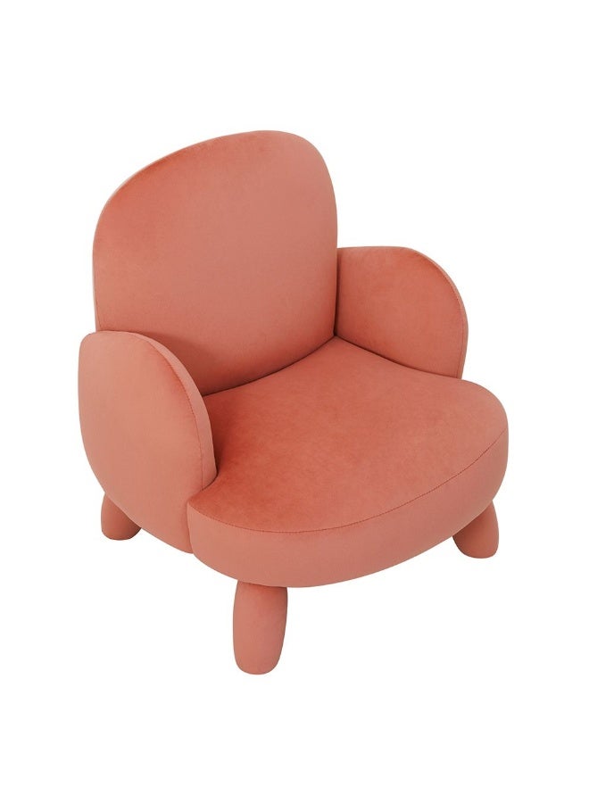 DANUBE HOME Charming Minnie Velvet Armchair, Soft Upholstered Kids Chair, Stylish Toddler Armchair For Playroom & Bedroom, Comfortable & Durable Kids Furniture – Pink - Image 4