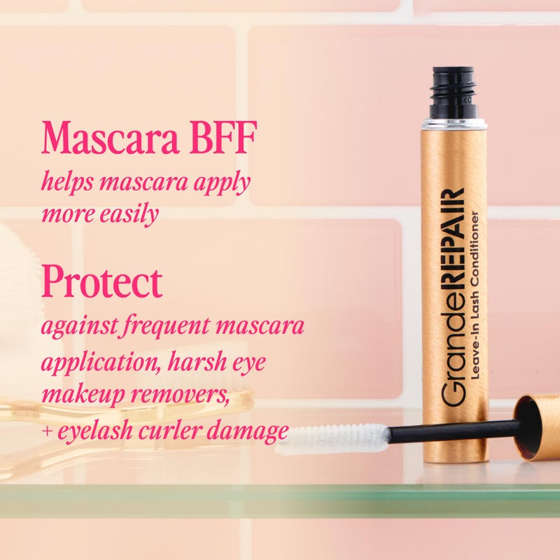 Grande Cosmetics كونديشنر رموش غراند كوسميتيكس غراند ريبير ليف إن - يقوي، يلين ويحمي مع البيوتين ببتيد والزيوت المغذية - تركيبة غير مرئية لمنع التكسر، دعم رموش أكثر صحة (0.10 أونصة) - Image 4