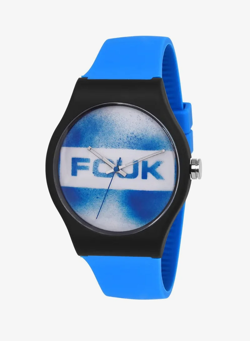 French Connection Men's Analog Watch With Blue Silicone Strap -40 mm - FC176U