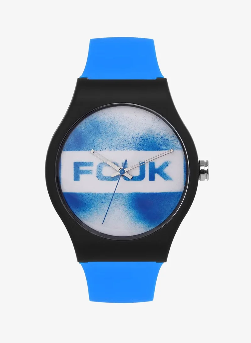 French Connection Men's Analog Watch With Blue Silicone Strap -40 mm - FC176U