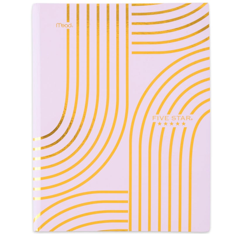 Five Star Composition Book, College Ruled Paper, 7-1/2" x 9-3/4", 80 Sheets, Hardcover, Lilac and Metallic Gold Arches (850111F-AMZ) - Image 1