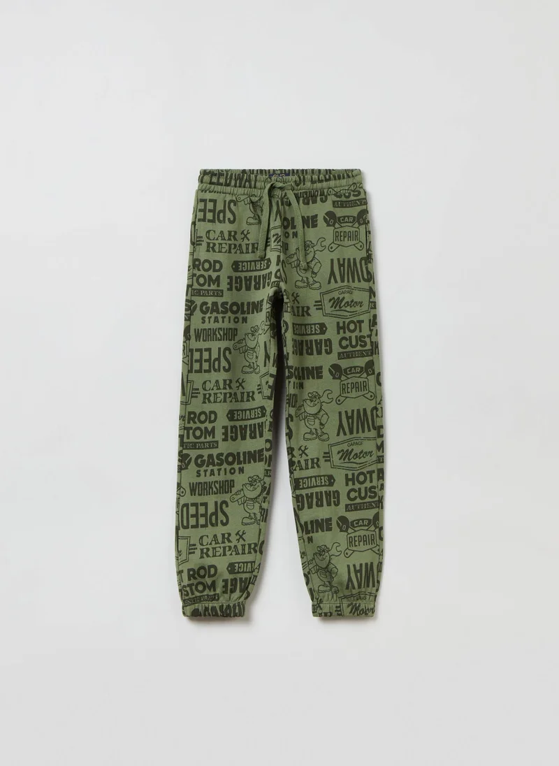 Ovs OVS Fleece Joggers With Lettering Print