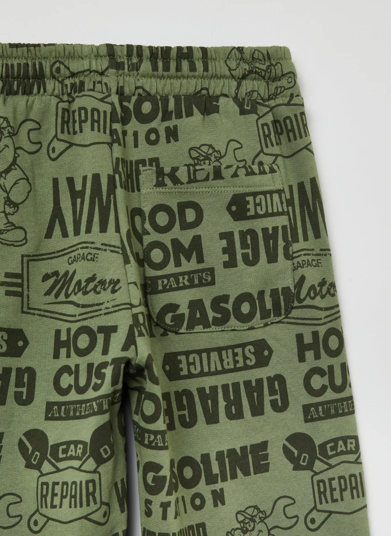 Ovs OVS Fleece Joggers With Lettering Print