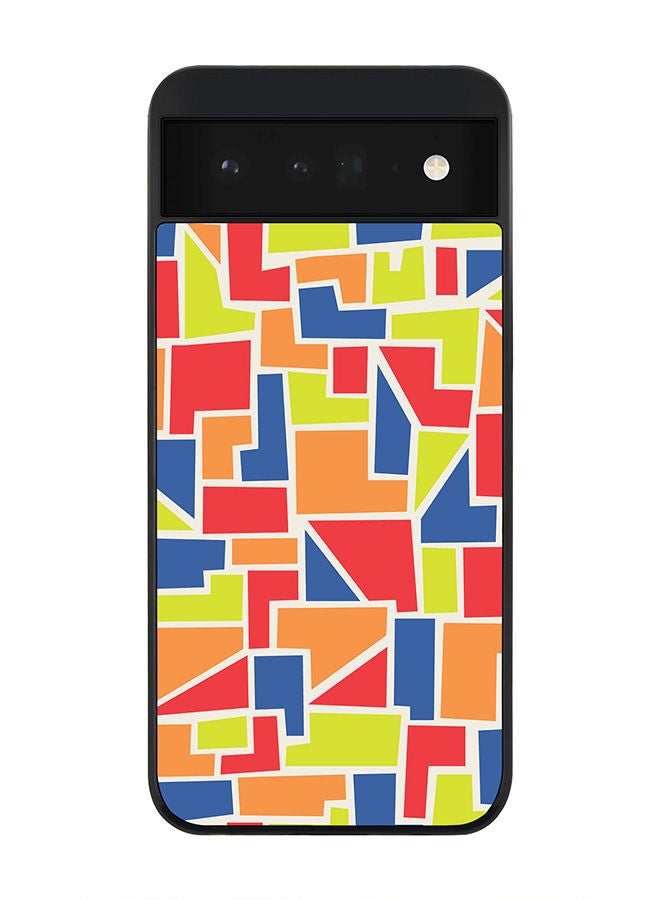 Stylizedd Rugged Black edge case for Google Pixel 6 5G Slim fit Soft Case Flexible Rubber Edges Anti Drop TPU Gel Thin Cover - Color Shapes - Image 1