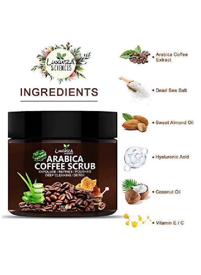 Luxura Sciences l Arabica Coffee Scrub For Face 100 GmsSkin DETOX EXFOLIATES POLISHES & REFINES.  - Image 3