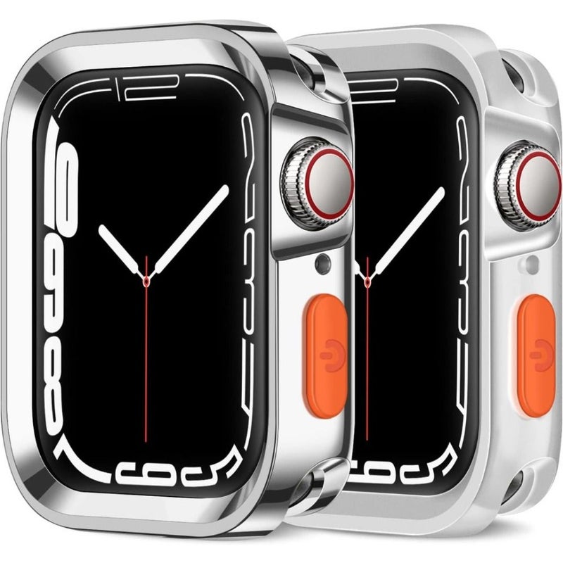 2 Pack Clear Blue TPU Bumper Protective Cover Case for Apple Watch 40mm 41mm 46mm 45mm 42mm 44mm 49mm - Image 3