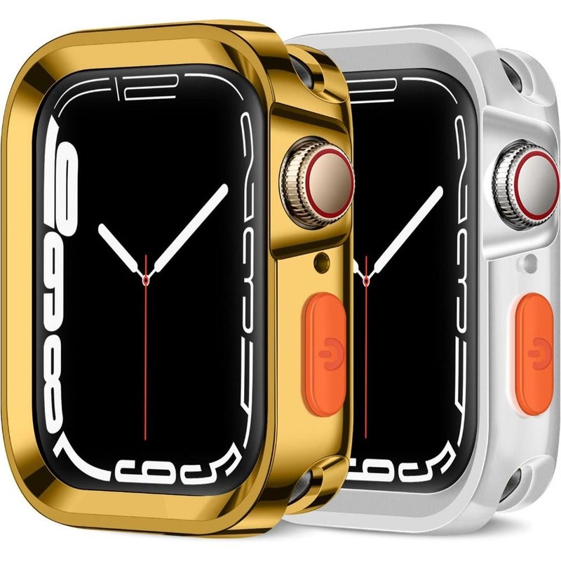 2 Pack Clear Blue TPU Bumper Protective Cover Case for Apple Watch 40mm 41mm 46mm 45mm 42mm 44mm 49mm - Image 5