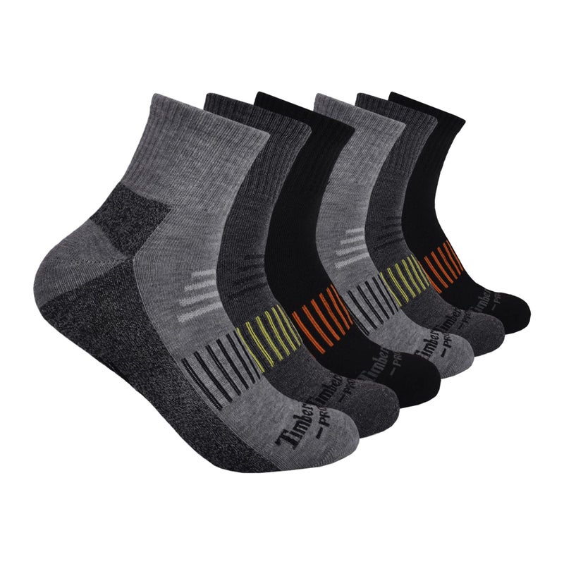Timberland PRO mens 6-pack Quarter Sock, Multi (6 Pack), Large US - Image 1