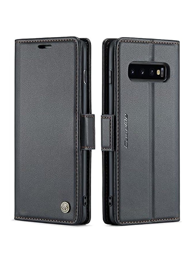 CaseMe Samsung Galaxy S10 Wallet Case - Fashion Black - Image 1