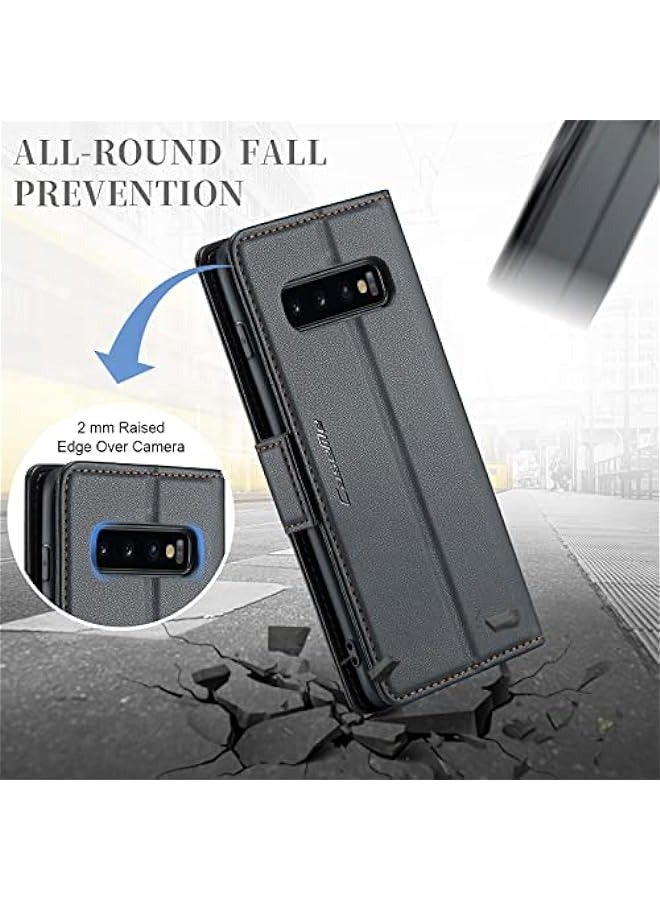 CaseMe Samsung Galaxy S10 Wallet Case - Fashion Black - Image 5