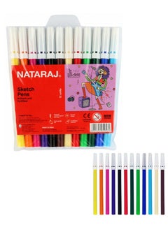 NATARAJ 12-Piece Felt Tip Sketch Pen Multicolour  - Image 1