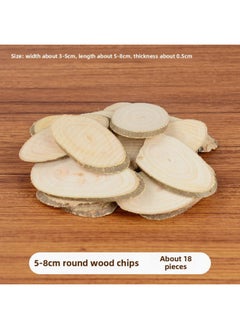 Branch Trunk Decoration Landscape Creative Diy Handmade Model Material Log Small Stick Round Wood Chip Solid Wood Photo Frame-Color:Oval Wood Chip Diameter Of About 5-8cm
