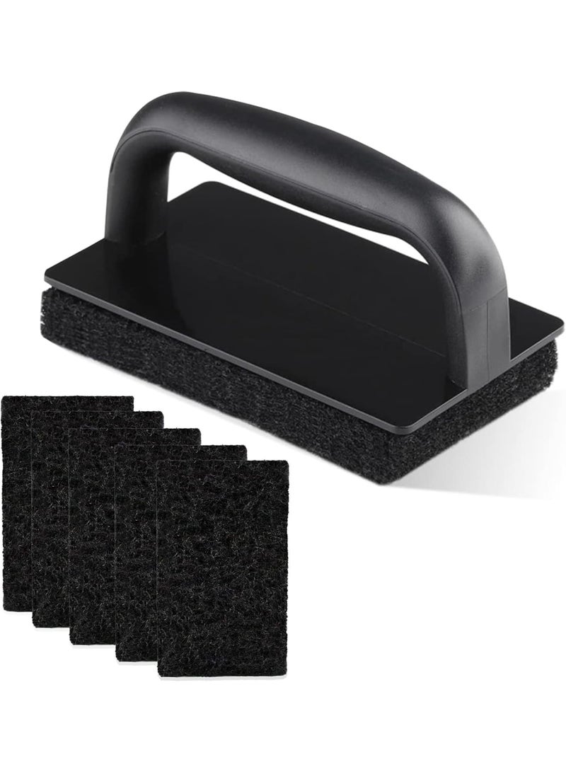 SOLARAE Griddle Cleaning Kit, Scouring Pads, Scouring Pads for Blackstone Accessories, Grill Accessories Cleaner Tool, Easy to Remove Stain, 6 Grill Scrubber Pads and 1 Handle, for Flat Top Grill - Image 1