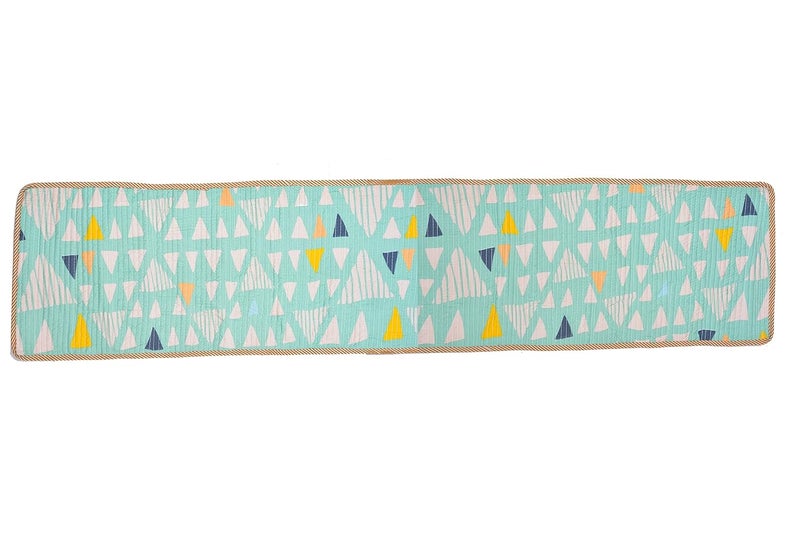 UmI. Brand Umi Super Soft Brushed Microfiber Cotton Quilted Reversible Table Runner Set of 1 14X72Inches Green - Image 2