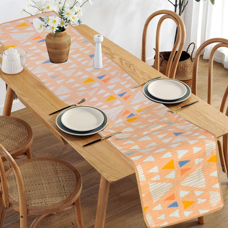 UmI. Brand Umi Super Soft Brushed Microfiber Cotton Quilted Reversible Table Runner Set of 1 14X72Inches Green - Image 4