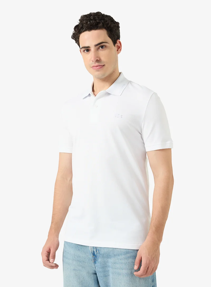 LACOSTE Slim Fit Jacquard Collar Stretch Polo