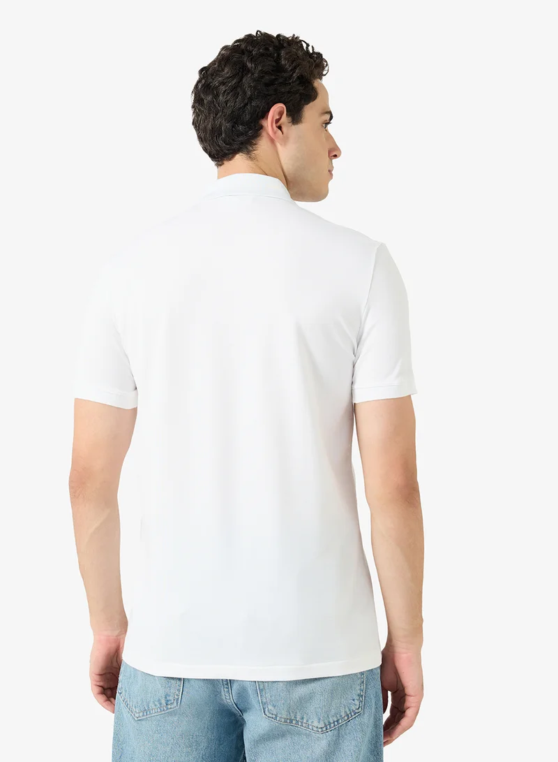 LACOSTE Slim Fit Jacquard Collar Stretch Polo