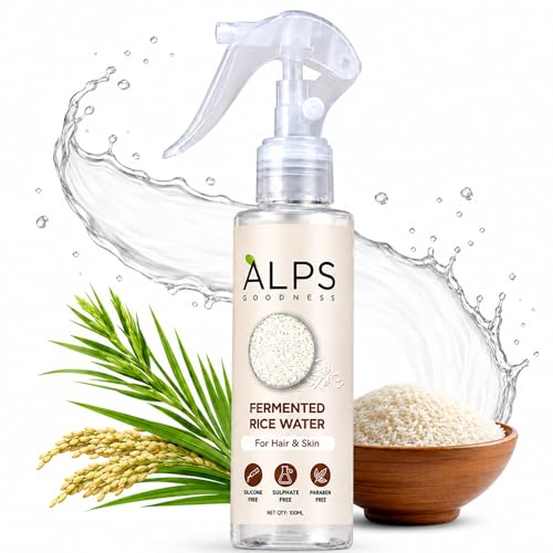 Alps Goodness Fermented Rice Water Spray for Hair Skin Korean Glass Skin Hydrating LeaveIn Mist for Shine Smoothness Frizz Control Lightweight Daily Toner 338 Fl Oz 100ml - Image 1