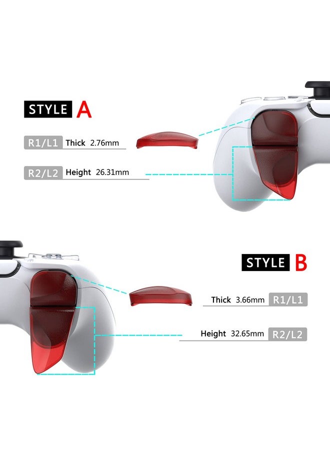 playvital - Blade 2 Pairs Shoulder Buttons Extension Triggers For Ps5 Controller, Game Improvement Adjusters For Ps Portal Remote Player, Bumper Trigger Extenders For Ps5 Edge Controller Clear Red - Image 1