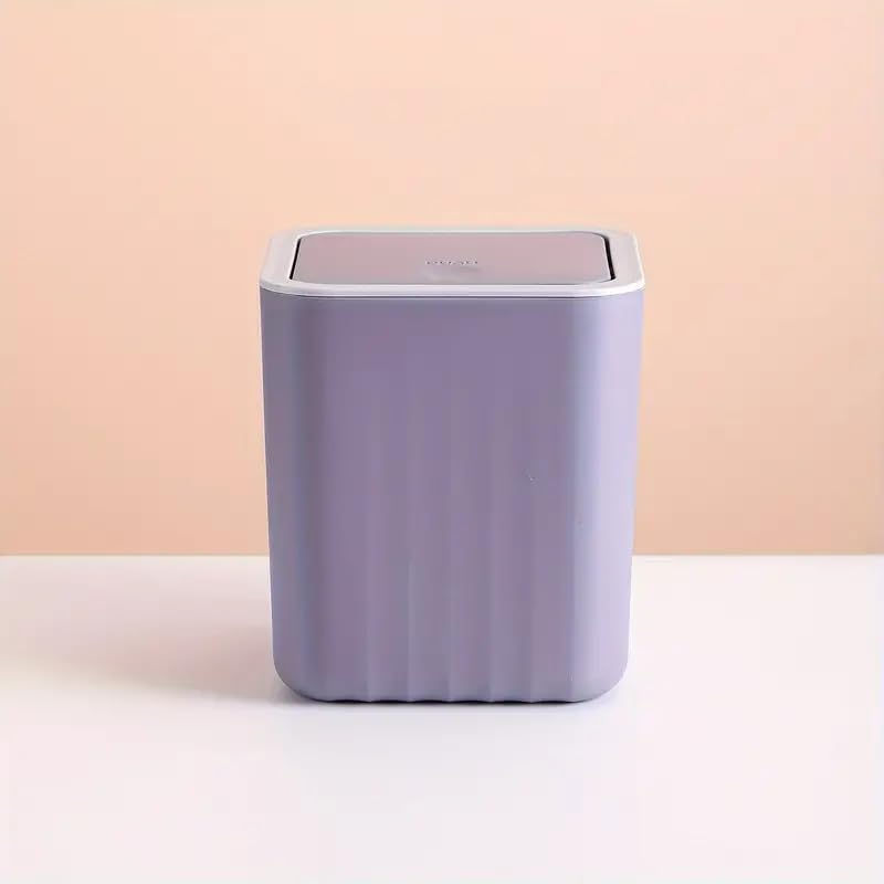 ZUBAT Mini Desk Trash Can Flip Countertop Garbage Bin Small Trash Can Bathroom Trash Cans with Lids for Kitchens OfficesPACK OF 1MULTI COLOR - Image 1