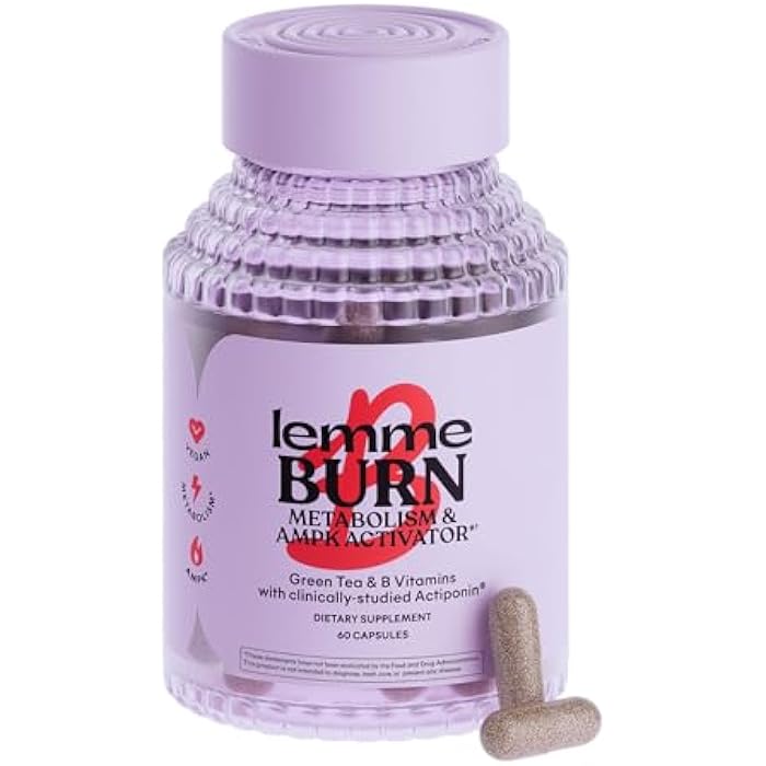 Lemme Burn - Metabolism, Belly Fat Burning + AMPK Activating Supplement for Men & Women w/Clinically Studied Actiponin Gynostemma, Green Tea Extract, Vitamins B6 & B12 - Gluten Free, 60 Count - Image 1