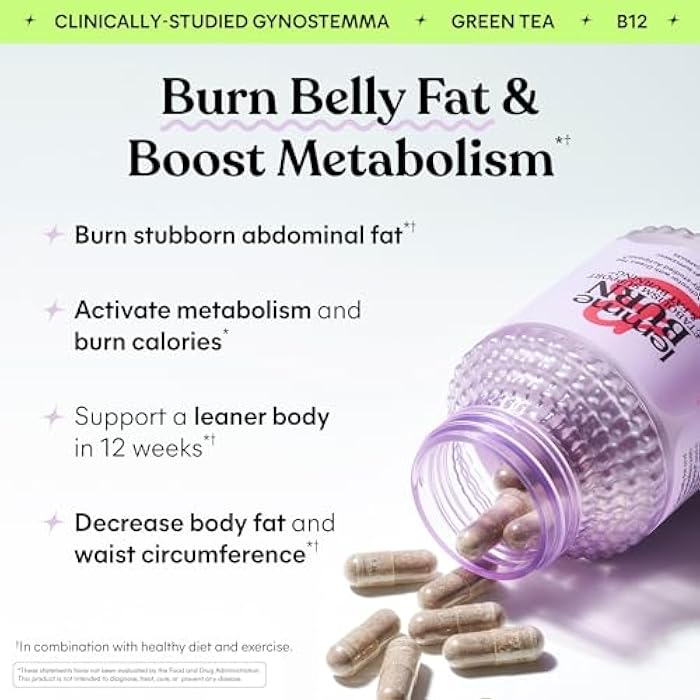 Lemme Burn - Metabolism, Belly Fat Burning + AMPK Activating Supplement for Men & Women w/Clinically Studied Actiponin Gynostemma, Green Tea Extract, Vitamins B6 & B12 - Gluten Free, 60 Count - Image 2
