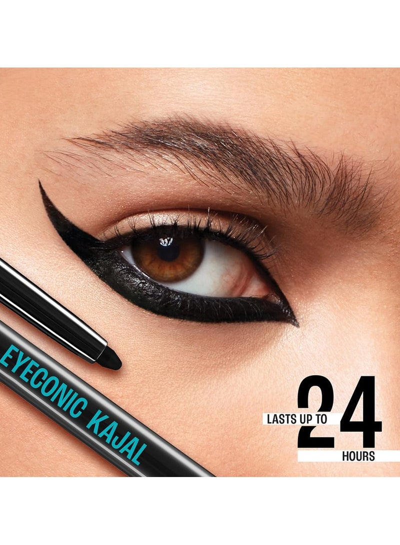 Lakme Eyeconic Black Kajal, Matte Kohl Liner in a Twist Up Pencil - Waterproof, Smudge Proof & Long Lasting Eye Makeup, 0.35 g - Image 3