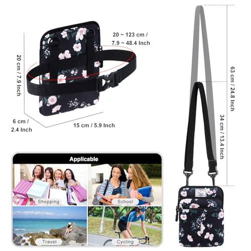 KAMO Multifunction Phone Waist Bag - One Shoulder Diagonal Cross Smart Case - Triple Zip Hipster Crossbody Purse for Women & Men - Outdoor - Image 3