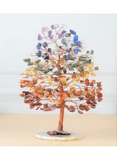 Crocon 7 Chakra Tree of Life - Geode Agate Slice Base, Crystal Tree for Positive Energy, Seven Chakra Gemstone Tree, Healing Stone - Feng Shui Decor, Money Bonsai, Home Decoration Crystals, Spiritual Gift  - Image 5
