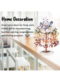 Crocon 7 Chakra Tree of Life - Geode Agate Slice Base, Crystal Tree for Positive Energy, Seven Chakra Gemstone Tree, Healing Stone - Feng Shui Decor, Money Bonsai, Home Decoration Crystals, Spiritual Gift  - Image 3
