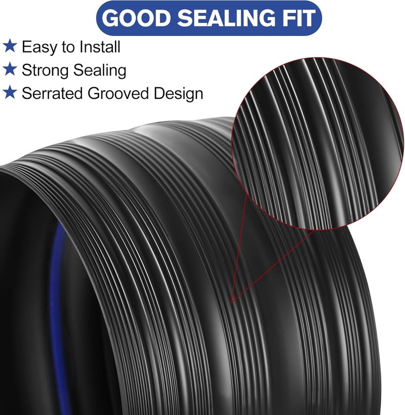 ToLanbbt 20Ft/6M Universal Garage Threshold Seal Strip with 300ml Black Sealants/Adhesives, Garage Door Bottom Weatherproof Strip Rubber DIY Weather Stripping Replacement (Black-Blue Line) - Image 3