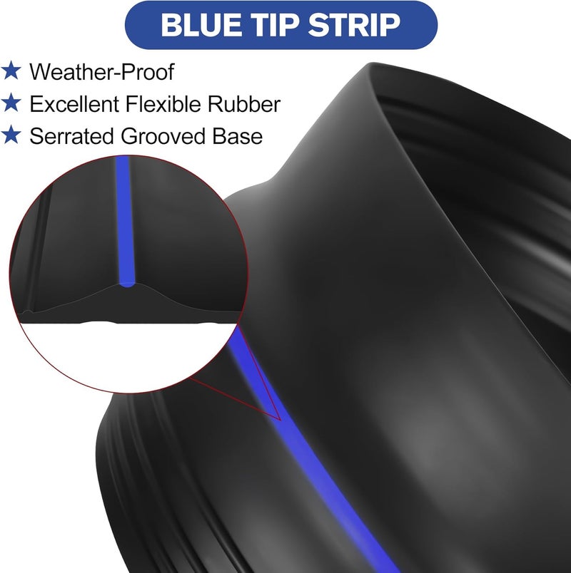 ToLanbbt 20Ft/6M Universal Garage Threshold Seal Strip with 300ml Black Sealants/Adhesives, Garage Door Bottom Weatherproof Strip Rubber DIY Weather Stripping Replacement (Black-Blue Line) - Image 4