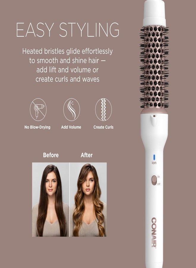 CONAIR فرشاة حرارية مزدوجة من كونير 1¼ بوصة، فرشاة دائرية مدفأة لتصفيف الشعر، التجاعيد، والتموجات، تقنية السيراميك تقضي على النقاط الساخنة الضارة للحصول على شعر ناعم ولامع - Image 3