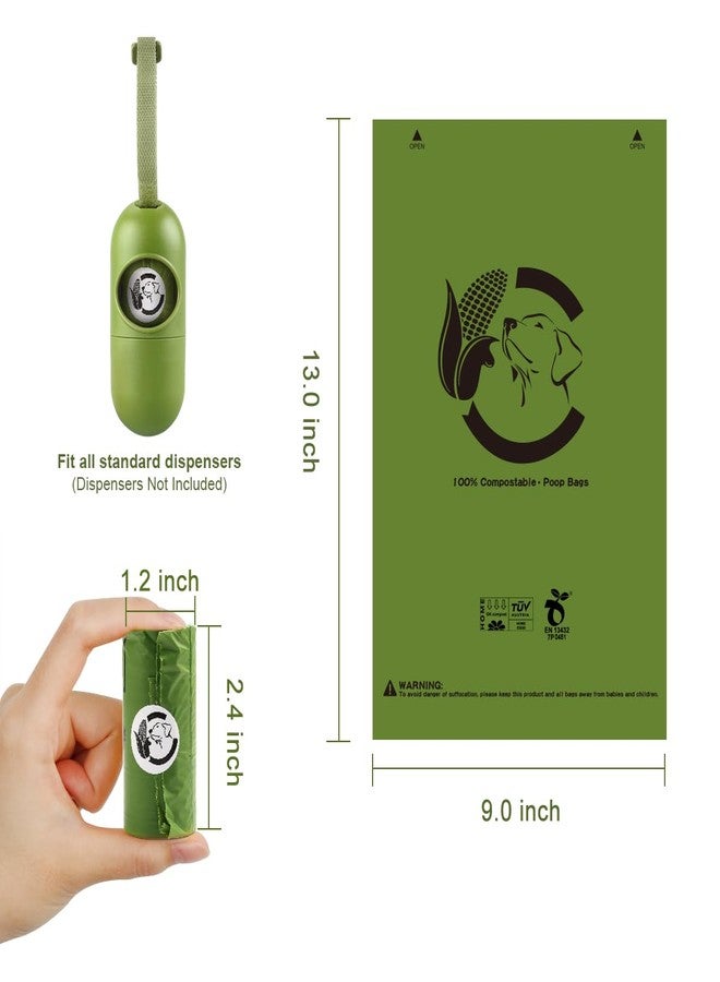 Codirom Certified Compostable Dog Poop Bags, 270 Count Landfill Friendly and Leakproof Waste Bags, Easy Open Unscented Forest Green Poop Bag for Dog, 15 Doggy Bags Per Roll (18 rolls) - Image 2