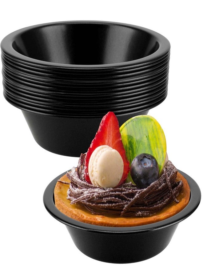 JAPCHET 15 Pack 4 Inch Mini Pie Pans,Carbon Steel Pie Tins Pizza Nonstick Pie Plate for Pie, Muffin and Egg Tarts, Black - Image 1