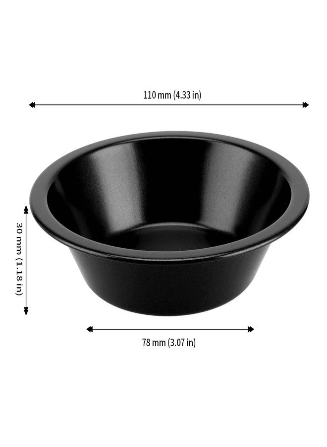 JAPCHET 15 Pack 4 Inch Mini Pie Pans,Carbon Steel Pie Tins Pizza Nonstick Pie Plate for Pie, Muffin and Egg Tarts, Black - Image 2