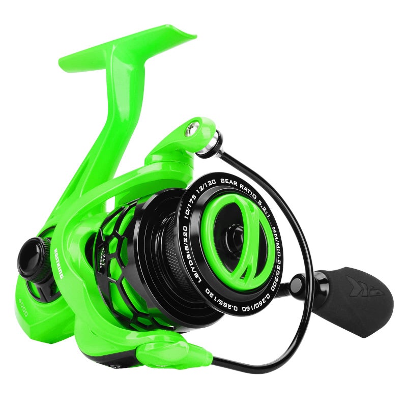 KastKing Zephyr Spinning Reel Green Size 3000,Light to 5.6oz, 7+1BB Smooth Powerful Fishing Reel, Fresh&Saltwater Fishing Reel, Oversized Stainless Steel Main Shaft - Image 1