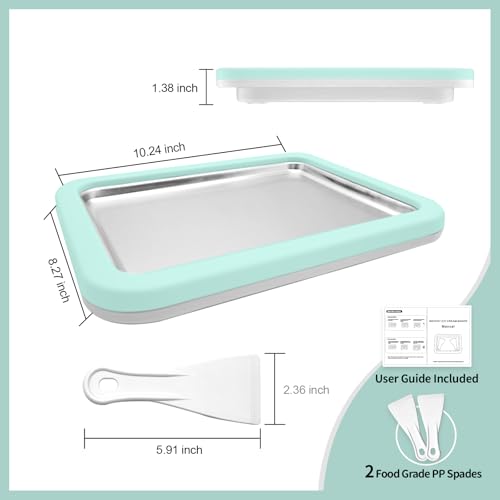 climafusion Rolled Ice Cream Maker, Instant Ice Cream Maker, Instant Gelato Pan/Roll, Homemade DIY for Fun Parent-Child Activities Families Mint Green - Image 2