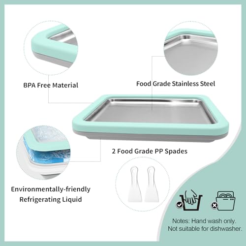 climafusion Rolled Ice Cream Maker, Instant Ice Cream Maker, Instant Gelato Pan/Roll, Homemade DIY for Fun Parent-Child Activities Families Mint Green - Image 4