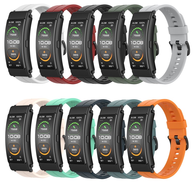 erorex For Huawei Band 7 Solid Color Silicone Watch Band(Black) - Image 4