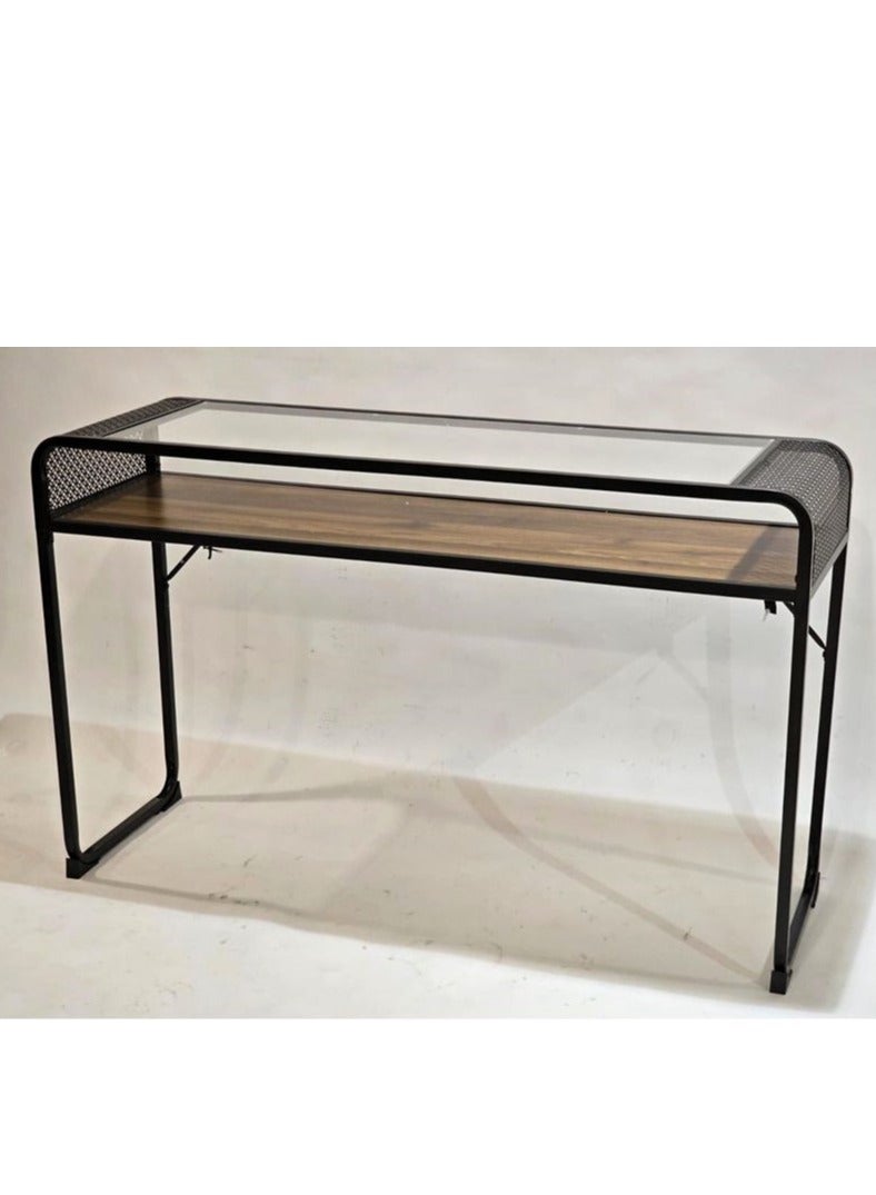 Living Modern Console Table Entryway With  Glass Top 130*40*80 CM