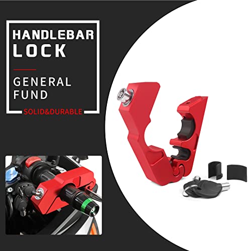 BAIONE Motorcycle Grip Lock Handlebar Throttle Security Lock Anti-Theft Scooters fit for ATV Motorcycles Dirt Street Bike (Red) - Image 2