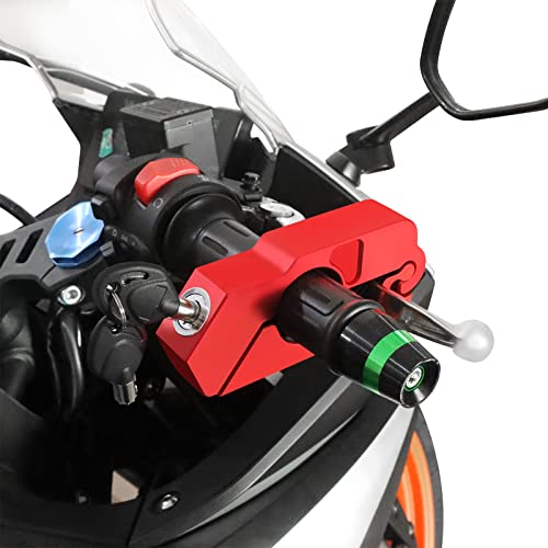 BAIONE Motorcycle Grip Lock Handlebar Throttle Security Lock Anti-Theft Scooters fit for ATV Motorcycles Dirt Street Bike (Red) - Image 3