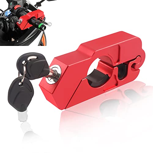 BAIONE Motorcycle Grip Lock Handlebar Throttle Security Lock Anti-Theft Scooters fit for ATV Motorcycles Dirt Street Bike (Red) - Image 1