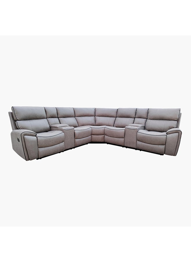 Home Box - David 4-Seater Faux Leather Corner Recliner Sofa With 2 Reclining Seats 286 x 99 x 286 cm - Image 1