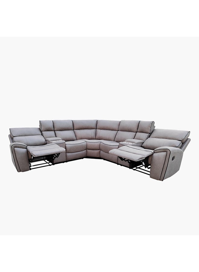 Home Box - David 4-Seater Faux Leather Corner Recliner Sofa With 2 Reclining Seats 286 x 99 x 286 cm - Image 1