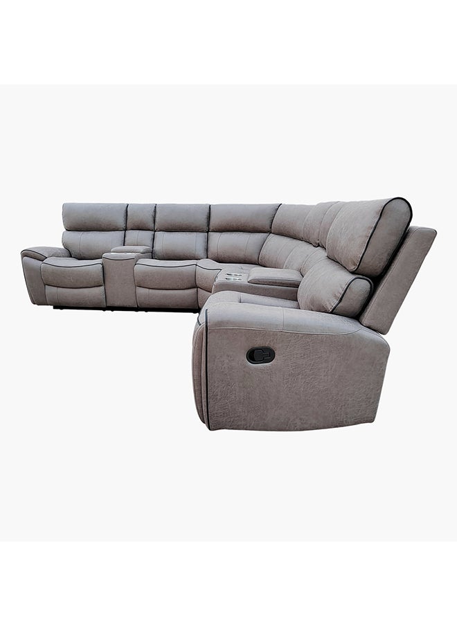 Home Box - David 4-Seater Faux Leather Corner Recliner Sofa With 2 Reclining Seats 286 x 99 x 286 cm - Image 1
