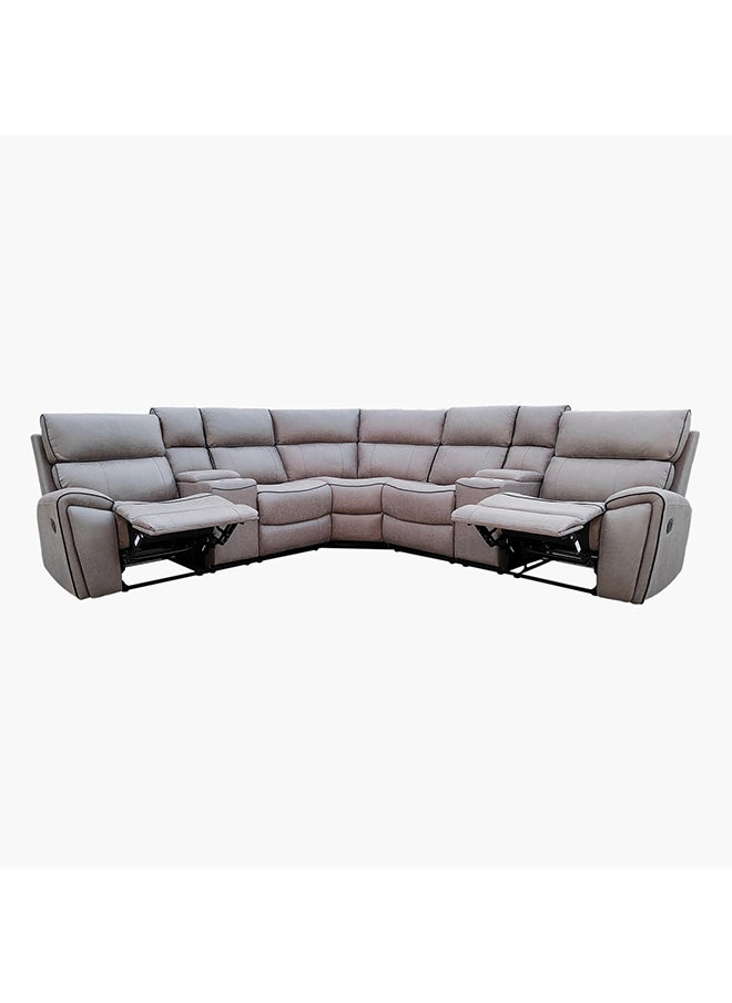 Home Box - David 4-Seater Faux Leather Corner Recliner Sofa With 2 Reclining Seats 286 x 99 x 286 cm - Image 1