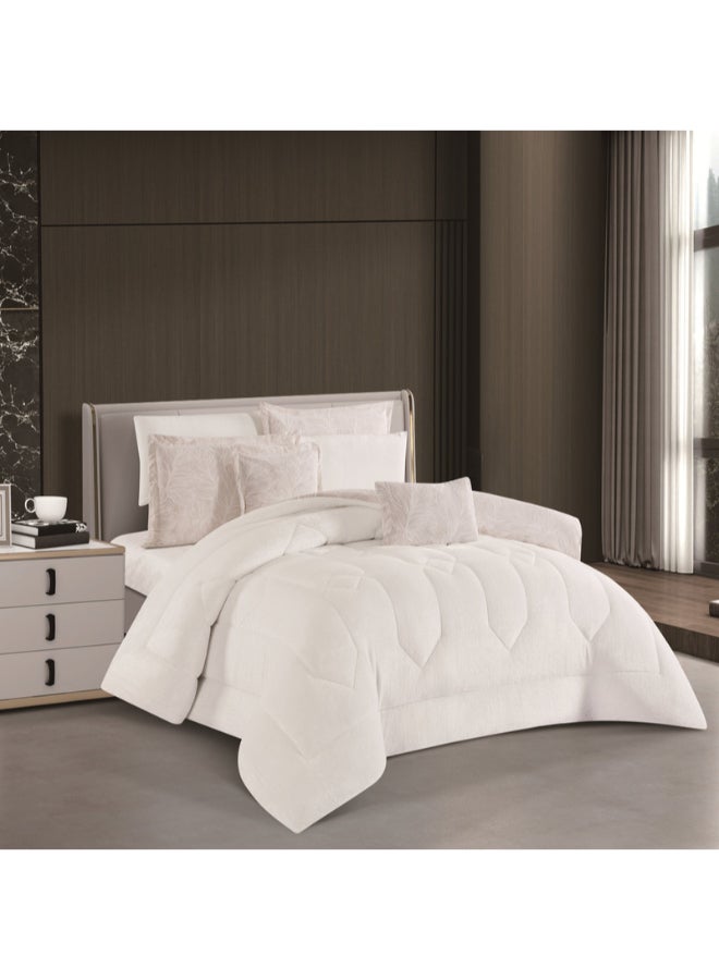 أورز مفرش شتوي فرو ومخمل ثقيل مناسب لسرير  مفرد مقاس 120×200 سم من هورس مكون 4 قطع 350 غرزة - Image 2